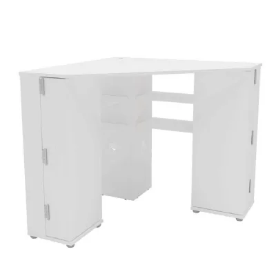 Olivia Corner Dressing Table With Storage White
