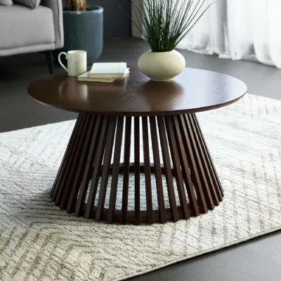 Ollie Dark Oak 80cm Round Coffee Table