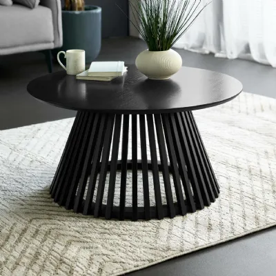 Ollie Black 80cm Round Coffee Table