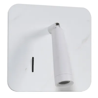 White Square Wall Light with Usb Port