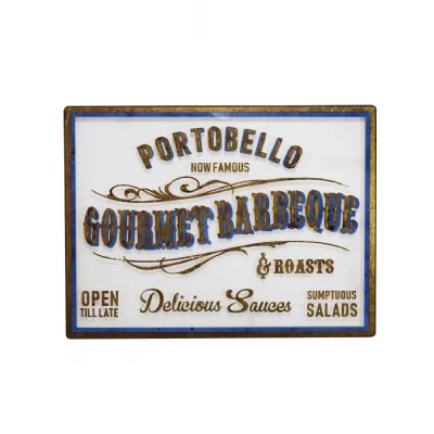 Large Gold Framed 'Portobello Gourmet' Wall Sign
