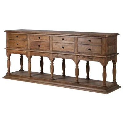 Pine 8 Drawer Sideboard