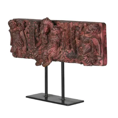 Red Wooden Panel On Stand