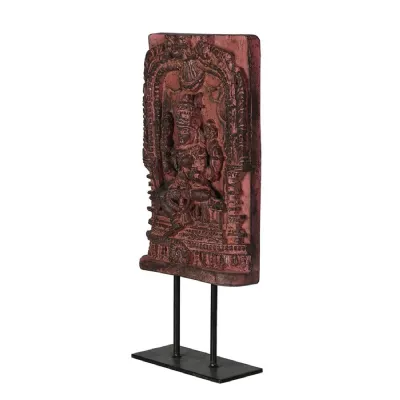 Red Wooden Bracket On Stand
