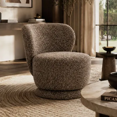 Orla Swivel Accent Chair Hazelnut Chenille