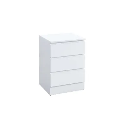 Oslo 3 Drawer Bedside White