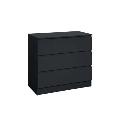 Oslo 3 Drawer Chest Black
