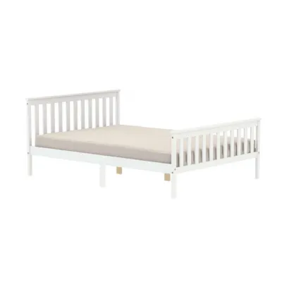 120cm Oxford Pine Bed White