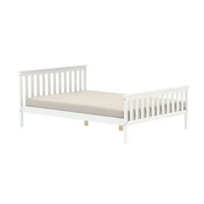 135cm Oxford Pine Bed White
