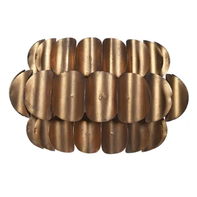 Gold Metal Curved Disc Wall Light