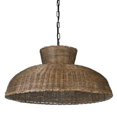 Round Rattan Ceiling Light