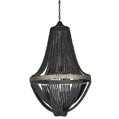 Black Wooden Beads Chandelier