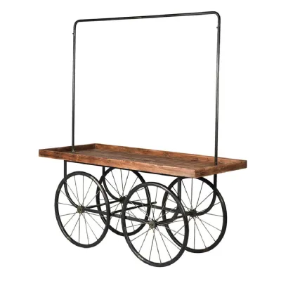 Reclaimed Wood and Metal Display Trolley