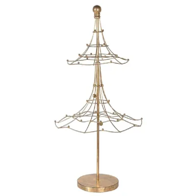 Tall Gld Wire Xmas Tree