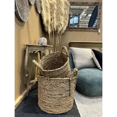 Set Of 3 Full Natural Baskets