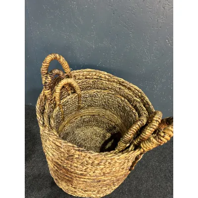 Set of 3 Banana Baskets with Stripe
