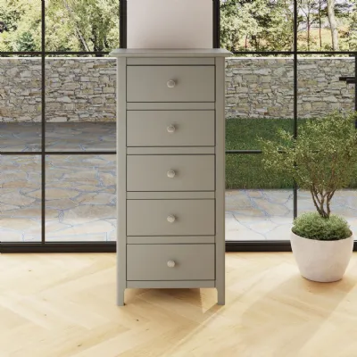Palma 5 Drawer Chest of Drawers Pale Grey