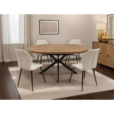 PANAMA 1.2m (+0.4m) ROUND EXTENDING DINING TABLE