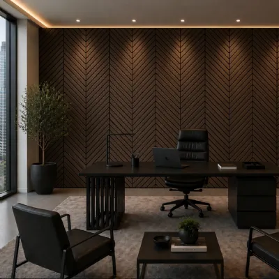 Set of 4 Grey Oak Superlightweight Self Adhesive Herringbone Acoustic Wall Panels