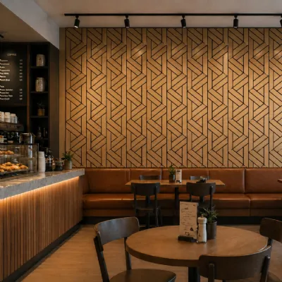Set of 4 Grey Oak Superlightweight Self Adhesive Lattice Acoustic Wall Panels