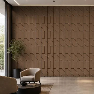 Set of 4 Grey Oak Superlightweight Self Adhesive Acoustic Wall Panels
