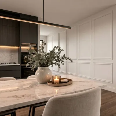 Set of 6 White Primed Pre Cut Wall Moulding Panels