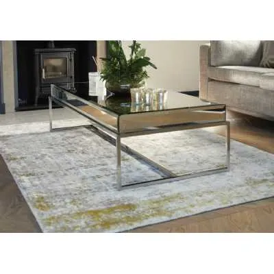 Rug Guru Modern Rectangular Persia Gold Viscose Floor Rug 160x230cm