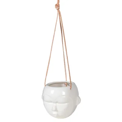 White Double Sided Face Hanging Pot