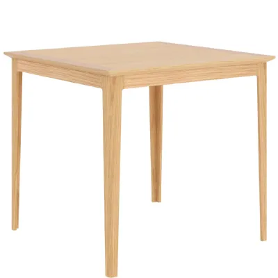Modern Style Natural Solid Oak Wax Lacquer Square Dining Table