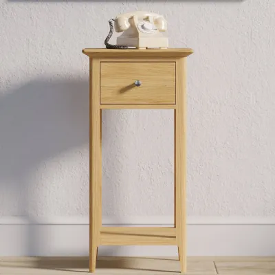 Classic Style Natural Solid Oak Hall Table with 1 Drawer and Lower Shelf