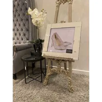 Pink Glitter Heels Wall Art Mirror Frame