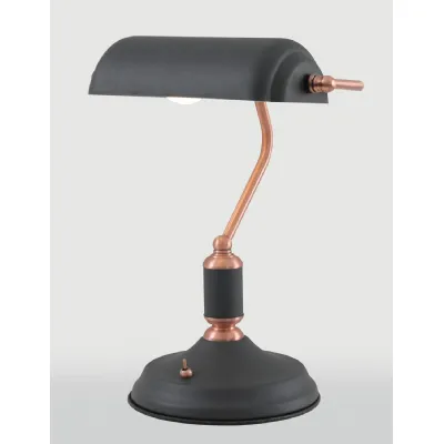 Brent Table Lamp 1 Light With Toggle Switch, Graphite Copper