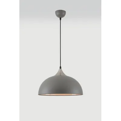 Mayfair 38cm Small Pendant, 1 x E27, Sand Grey Satin Nickel