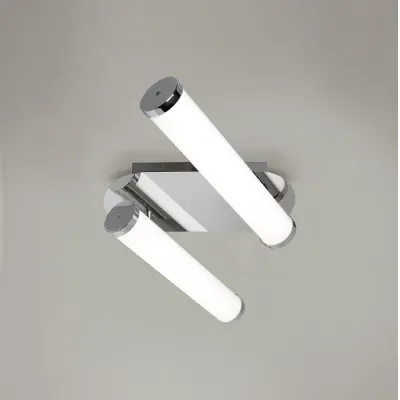 Abbey Ceiling Lamp, 2 x 9W LED, 4000K, 1153lm, IP44, Polished Chrome, 3yrs Warranty