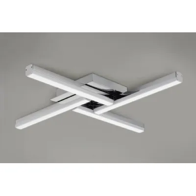 Dorset 4 Flush Ceiling, 4 x 6W LED, 4000K, 2210lm, IP44, Polished Chrome, 3yrs Warranty