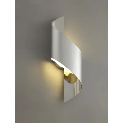 Spiral Silver Polished Chrome Wall Light 1 x 8W LED