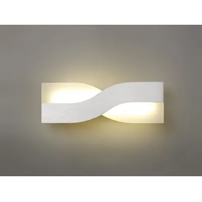Sussex Wall Lamp, 1 x 8W LED, 3000K, 640lm, Brushed Aluminium Frosted White, 3yrs Warranty