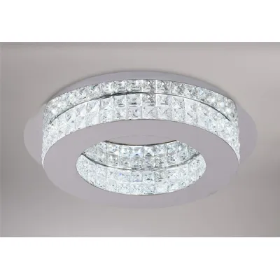 Sudbury Ceiling Light, 1 x 18W LED, 4000K, 418lm, Polished Chrome Crystal, 3yrs Warranty