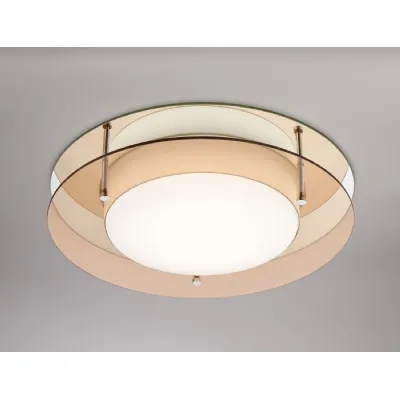 Waterford Ceiling, 1 x 18W LED, 3000K, 1620lm, IP44, Amber Mirror, 3yrs Warranty