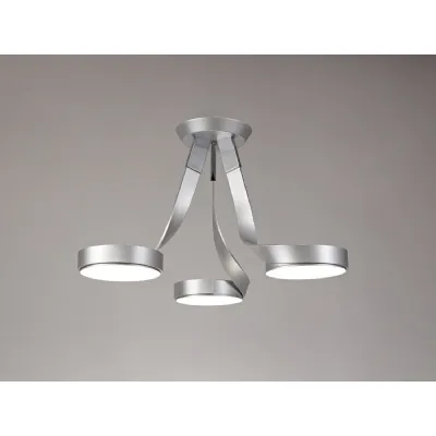 Victoria 3 Light Semi Flush, 3 x 12W LED, 3000K, 2880lm, Silver Polished Chrome, 3yrs Warranty
