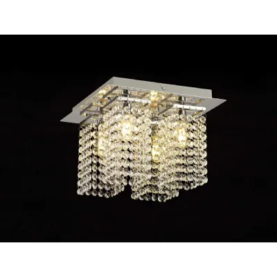 Greenford Ceiling Light, 4 x G9, IP44, Polished Chrome Crystal