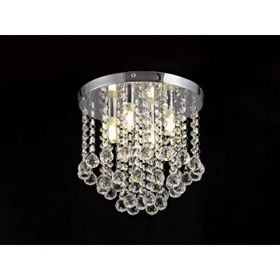 Wembley Ceiling Light, 4 x G9, IP44, Polished Chrome Crystal