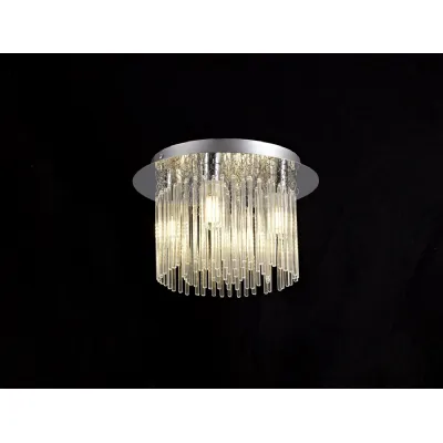 Oxford Ceiling Light, 4 x G9, IP44, Polished Chrome Clear Glass