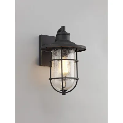 Black Gold 1 Light Wall Lamp Clear Bell Shaped Glass Shade