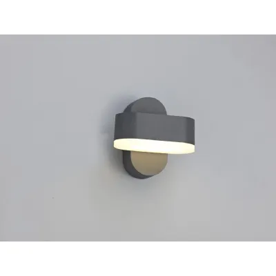 South Bank 1 Light Adjustable Wall Lamp, 1 x 6W LED, 3000K, 400lm, IP54, Anthracite, 3yrs Warranty