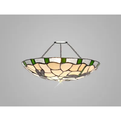 Cranleigh 35cm Tiffany Non electric Uplighter Shade, Green Cream Clear Crystal