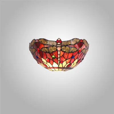 Hitchin Tiffany Wall Lamp, 2 x E14, Purple Pink Crystal