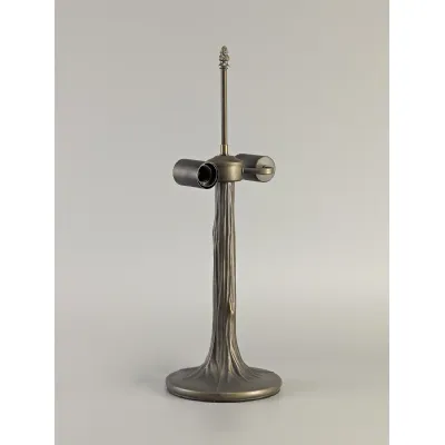 Hayes 56cm Tree Like Tiffany Table Lamp, 2 x E27, Aged Antique Brass
