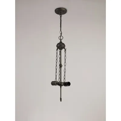 Hayes Uplighter Tiffany Suspension Kit, 2 x E27, Aged Antique Brass