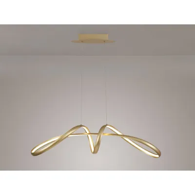 Hackney Large Oval Pendant, 1 x 39W LED, 3000K, 1950lm, Sand Gold, 3yrs Warranty
